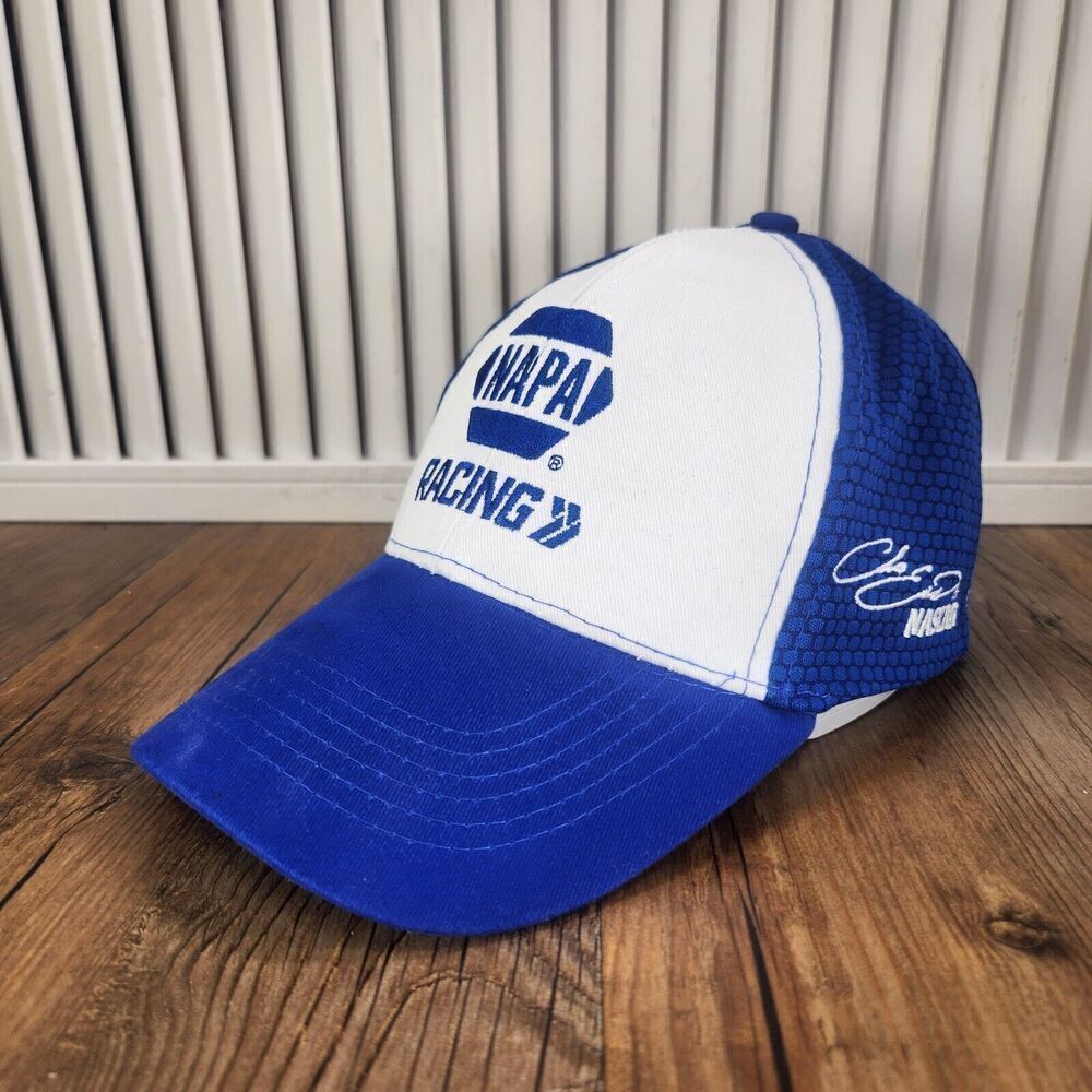 NAPA Racing Hat Cap Strap Back Blue White NASCAR NHRA INDYCAR Embroidered Sports